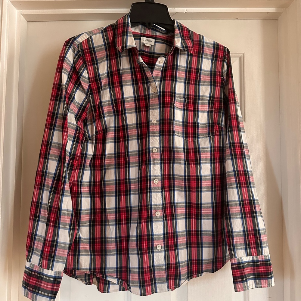 J. Crew Red and Blue Plaid Casual Shirt